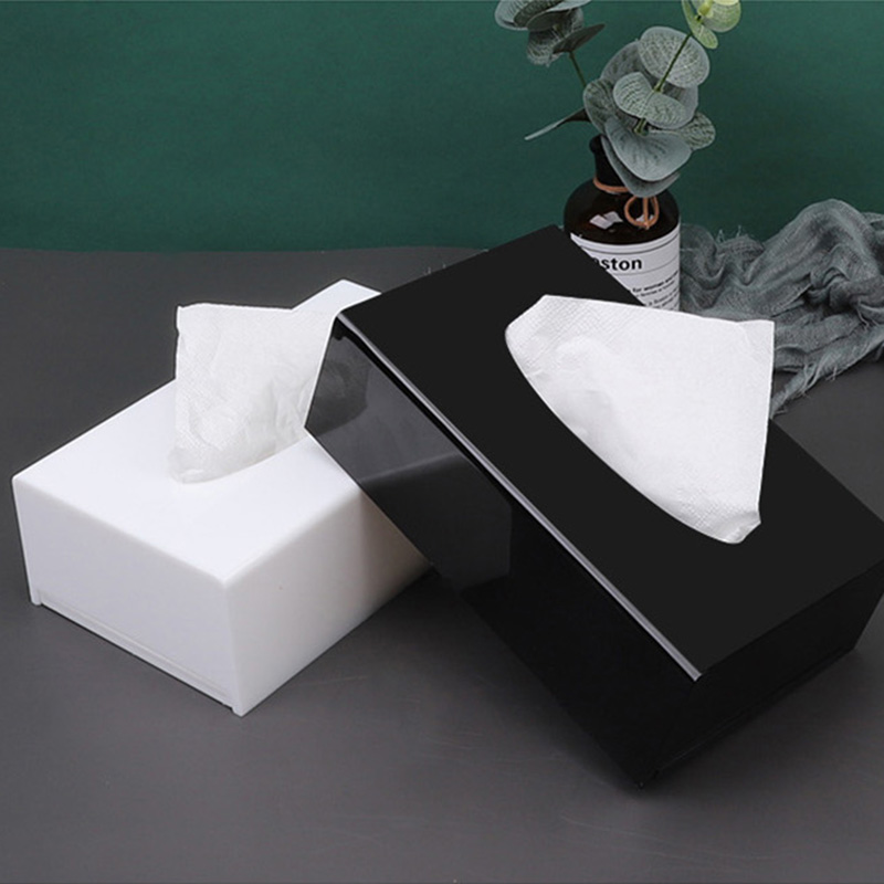 黑色白色亞克力紙巾盒定制